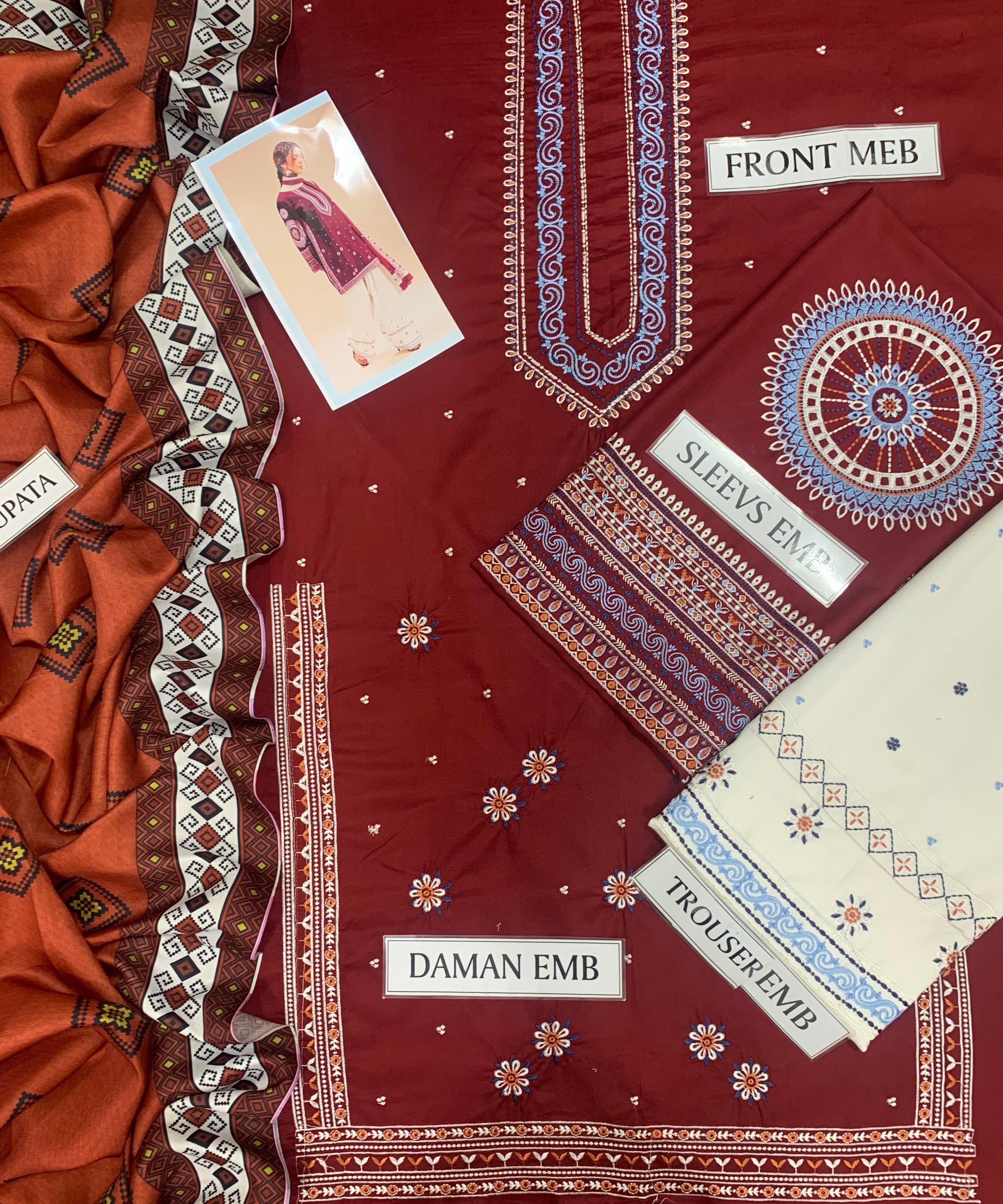 JAZMIN DHANAK LUXURY EMBROIDERED 3PC D02