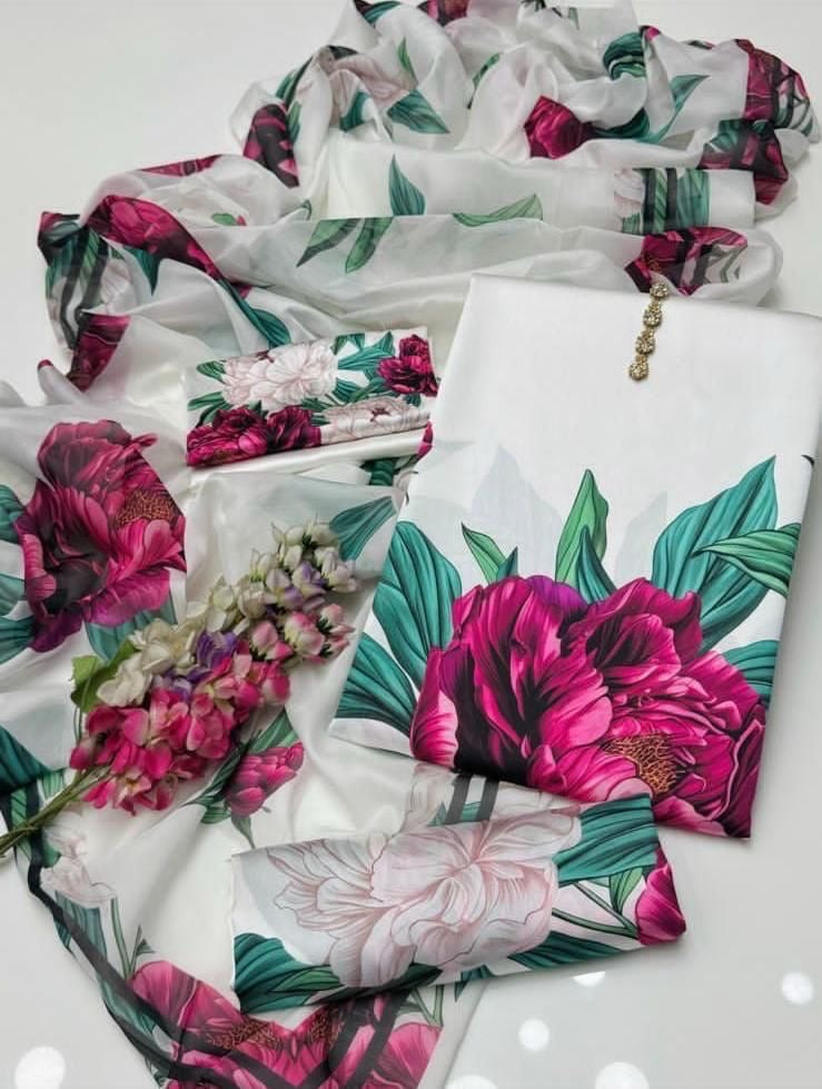 LUXURY SILK PRINTED 3PC D19