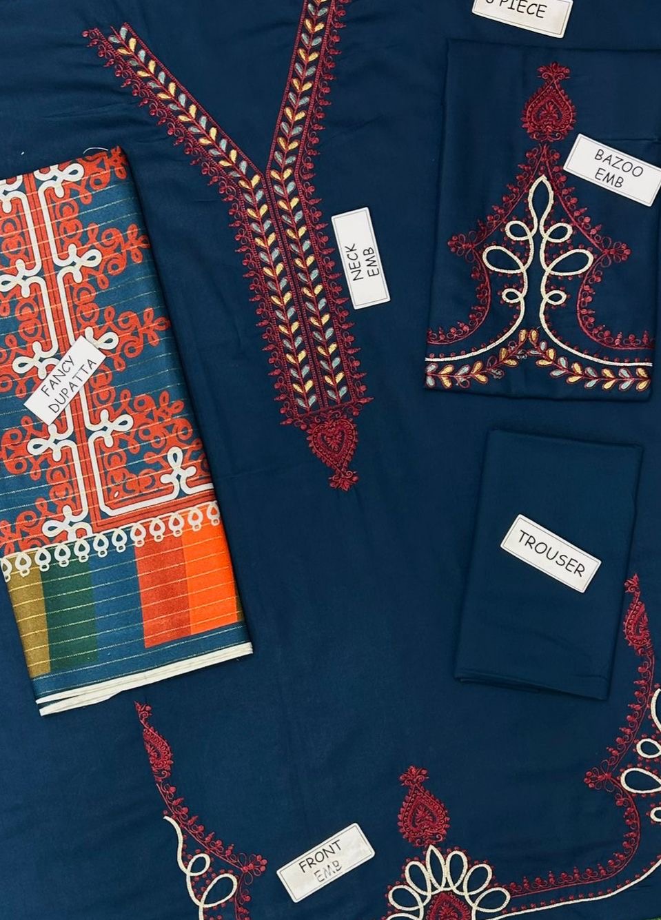 MARIA.B LUXURY EMBROIDERED DHANAK 3PC WINTER DRESS ZINK
