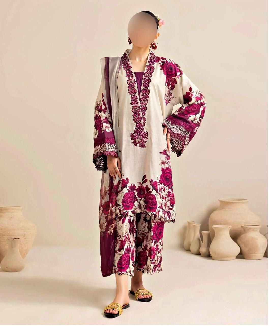 LUXURY SILK PRINTED 3PC D30