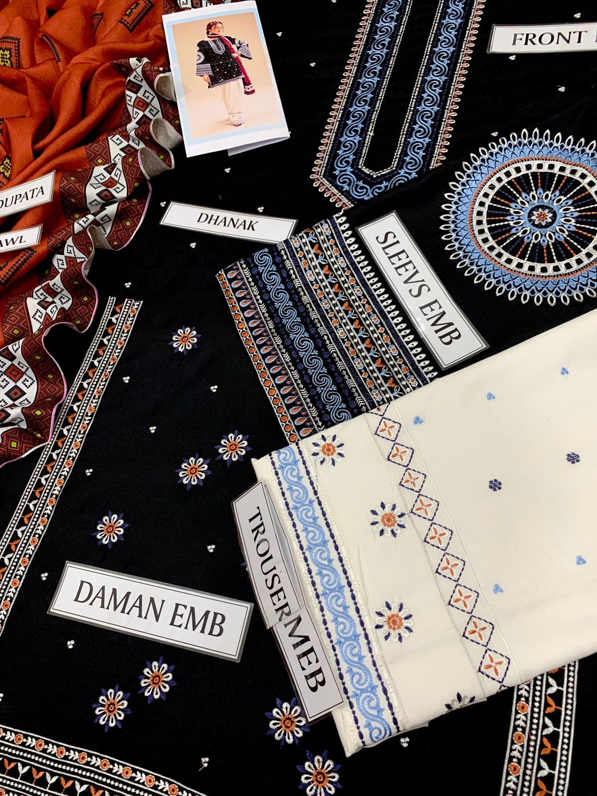 JAZMIN DHANAK LUXURY EMBROIDERED 3PC D03
