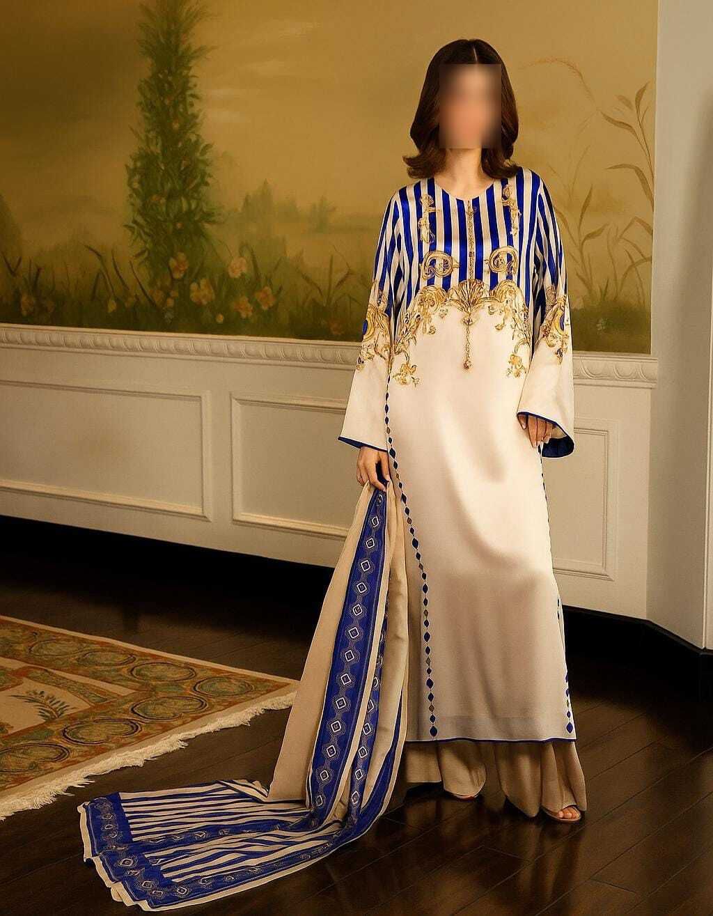 LUXURY SILK PRINTED 3PC D10