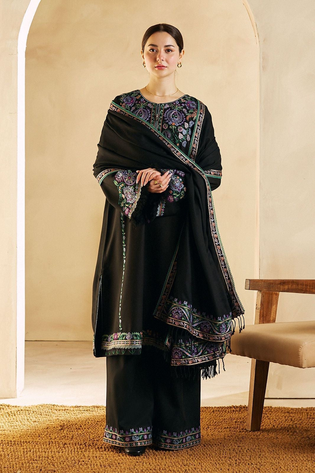 ZARA SHAHJAHAN LUXURY EMBROIDERED DHANAK WINTER 3PC D02