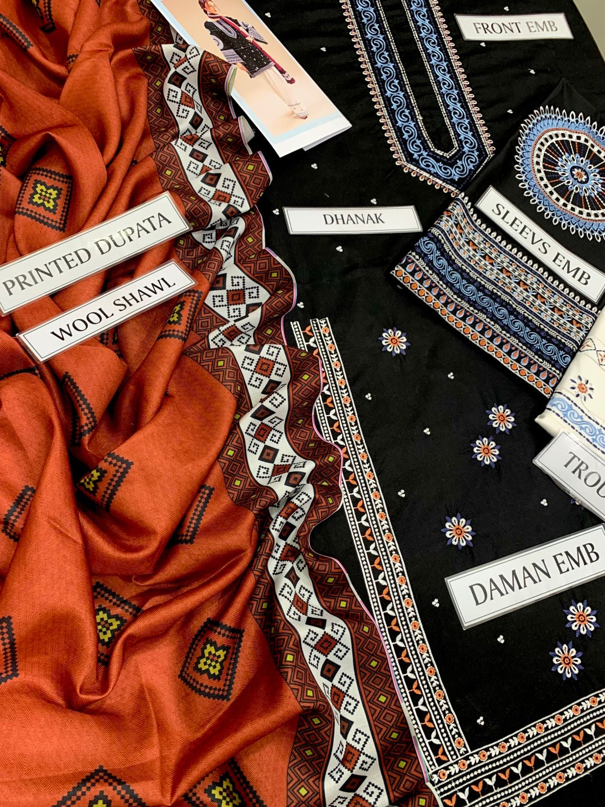 JAZMIN DHANAK LUXURY EMBROIDERED 3PC D03