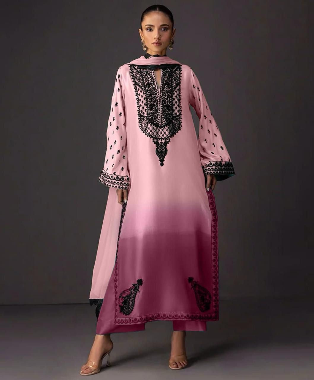 LUXURY SILK PRINTED 3PC D16