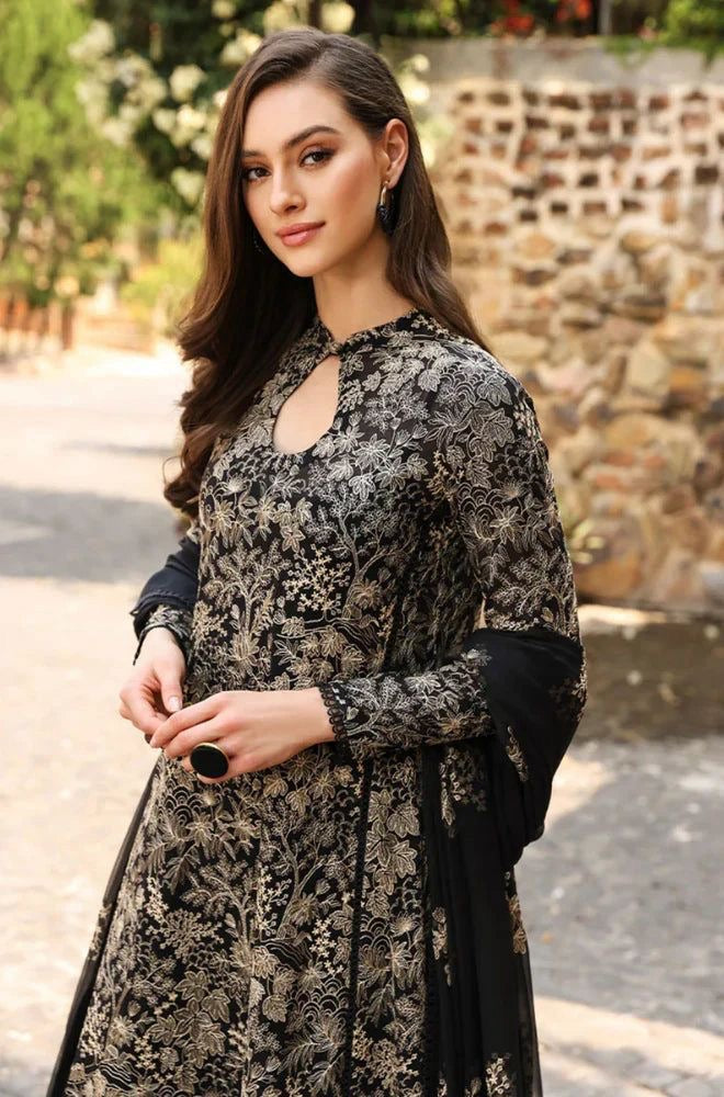 BAREEZE LUXURY EMBROIDERED DHANAK 3PC WINTER DRESS