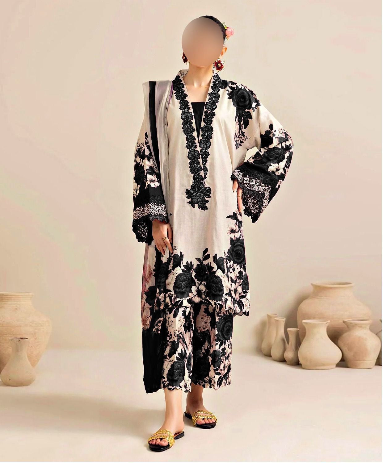LUXURY SILK PRINTED 3PC D31