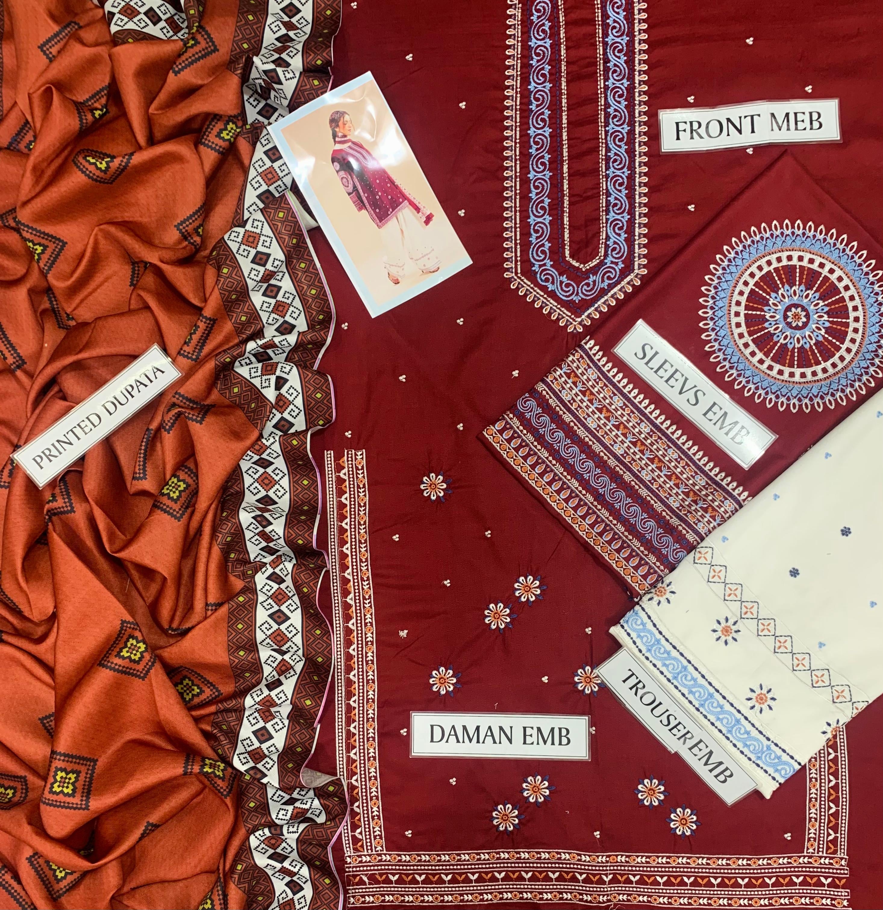 JAZMIN DHANAK LUXURY EMBROIDERED 3PC D02