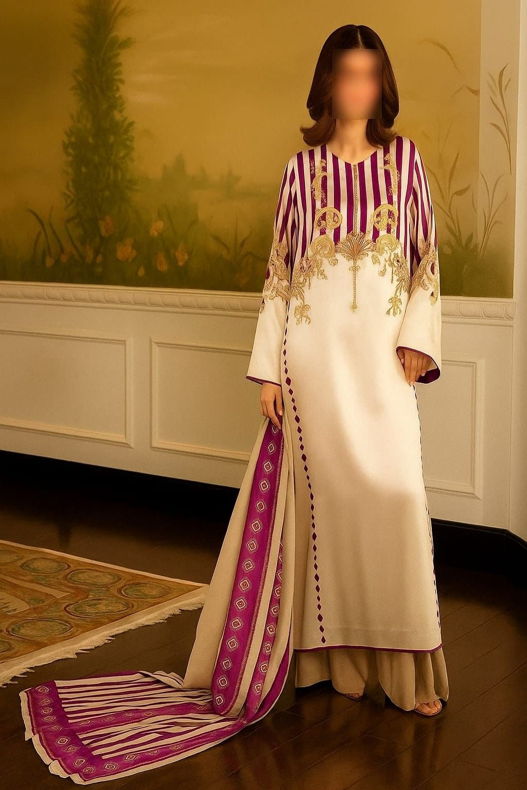 LUXURY SILK PRINTED 3PC D12