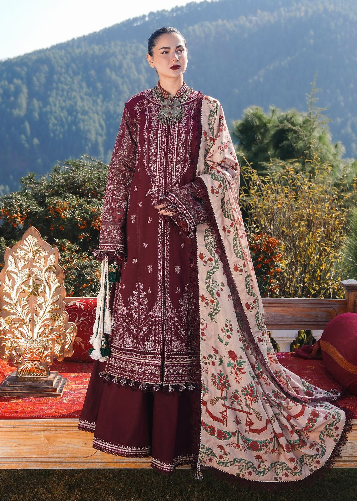 HUSSAIN REHAN LUXURY EMBROIDERED WINTER 3PC D2003