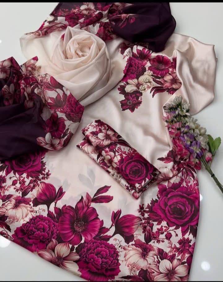 LUXURY SILK PRINTED 3PC D30