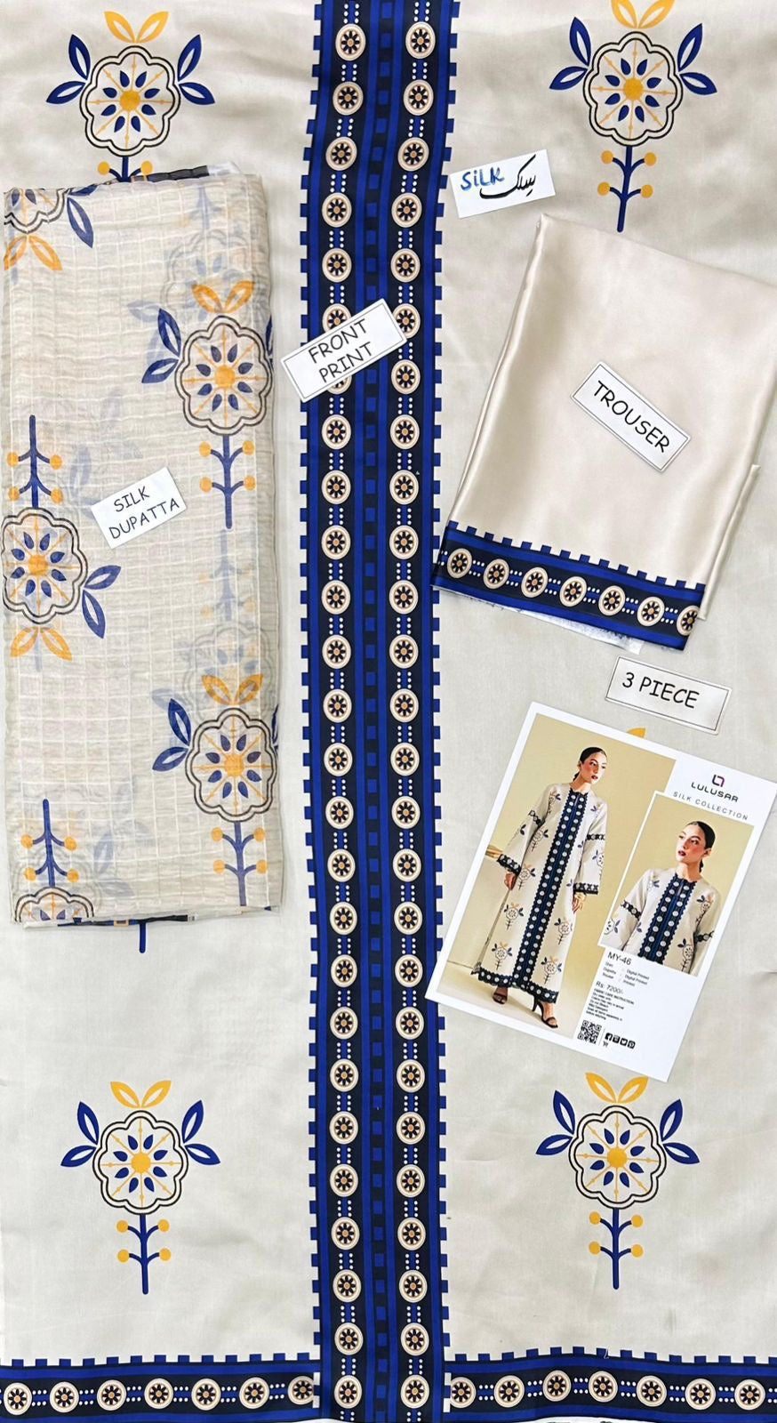 LUXURY SILK PRINTED 3PC D37