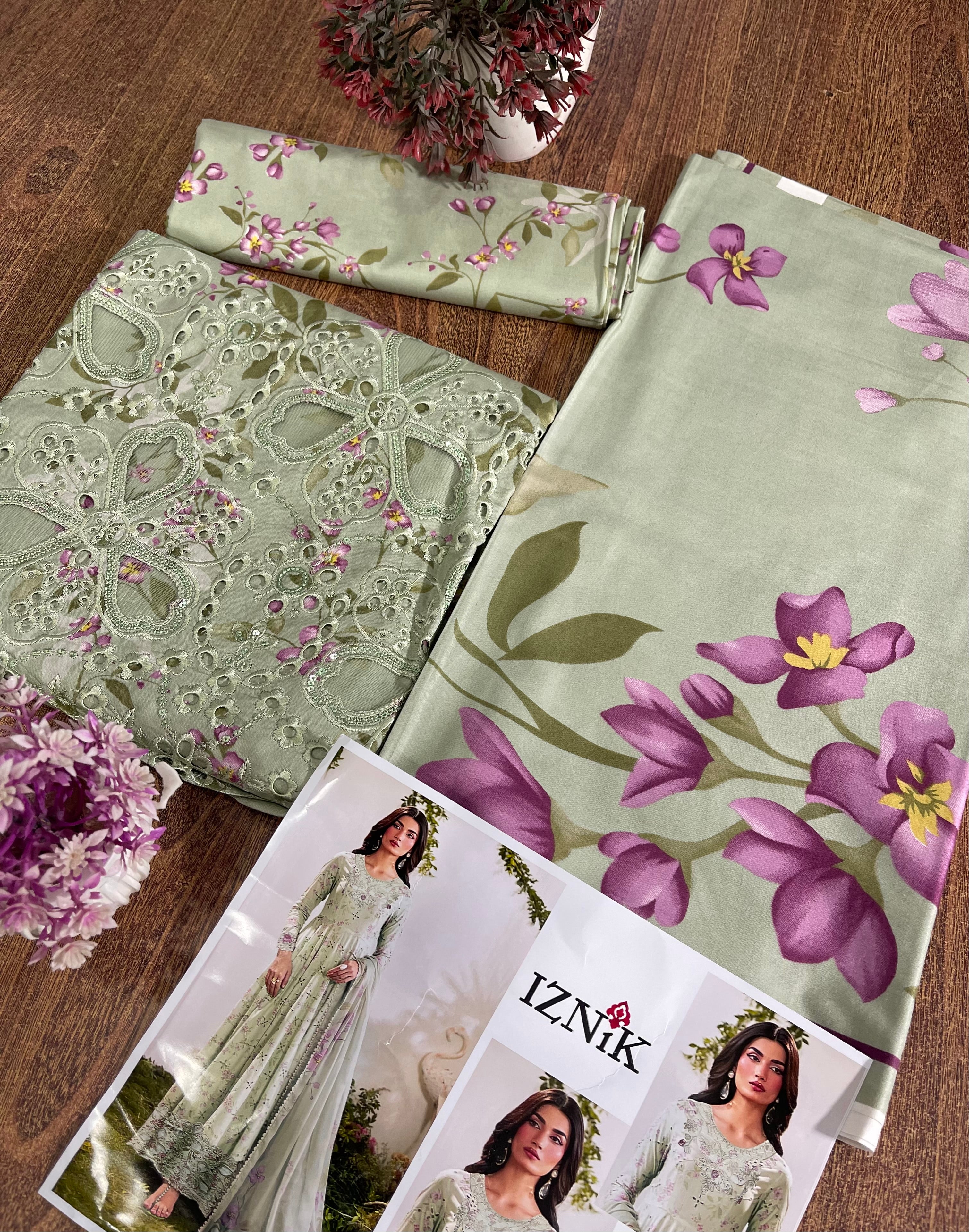BAROQUE LINEN DIGITAL PRINT WITH DAMAN BORING