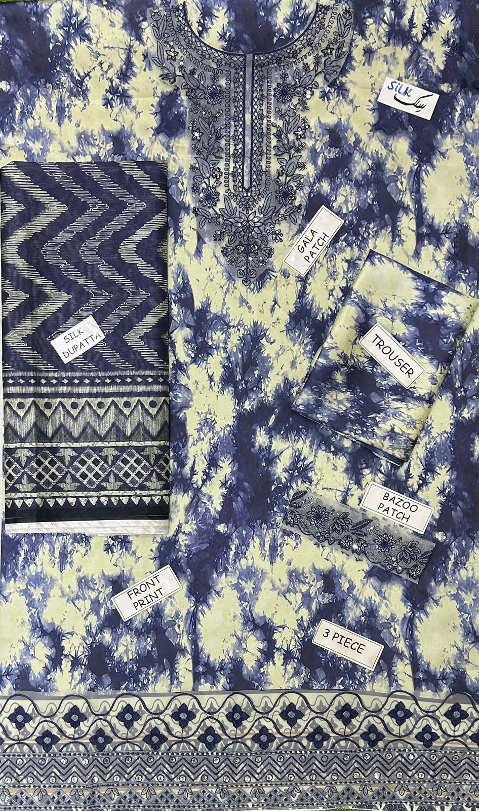 SAPPHIRE LUXURY EMBROIDERED SILK 3PC WINTER DRESS