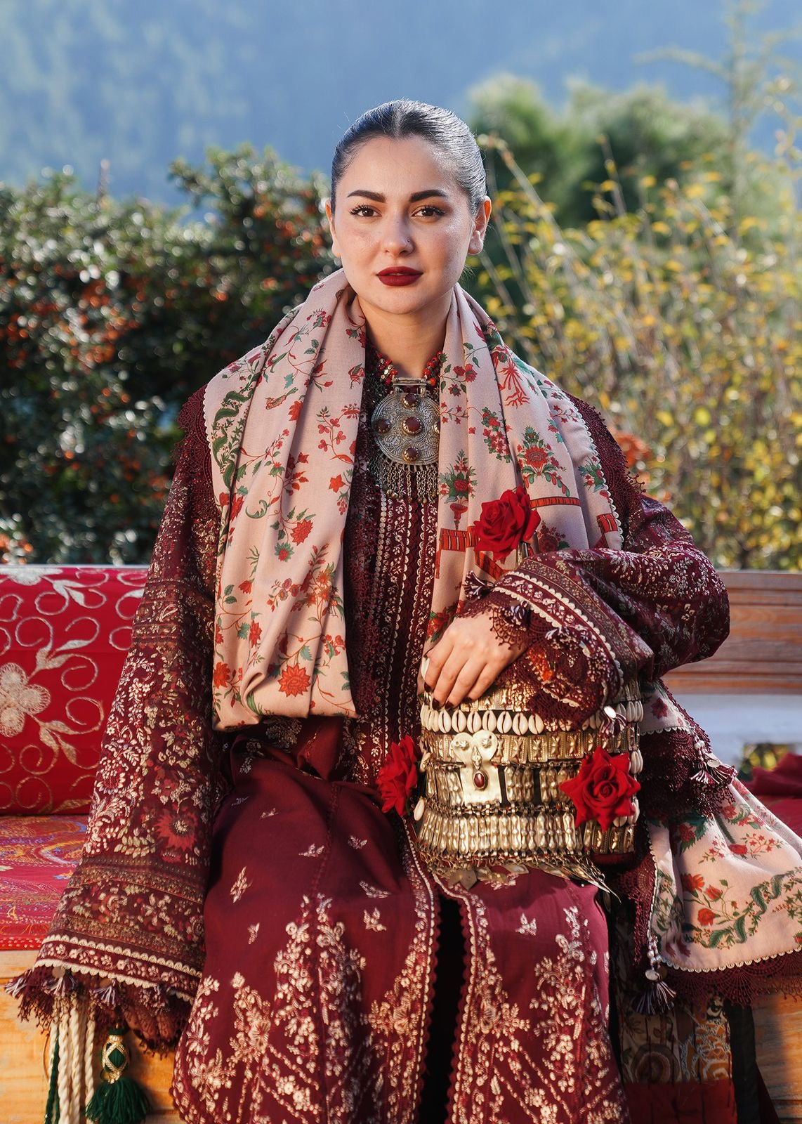 HUSSAIN REHAN LUXURY EMBROIDERED WINTER 3PC D2003