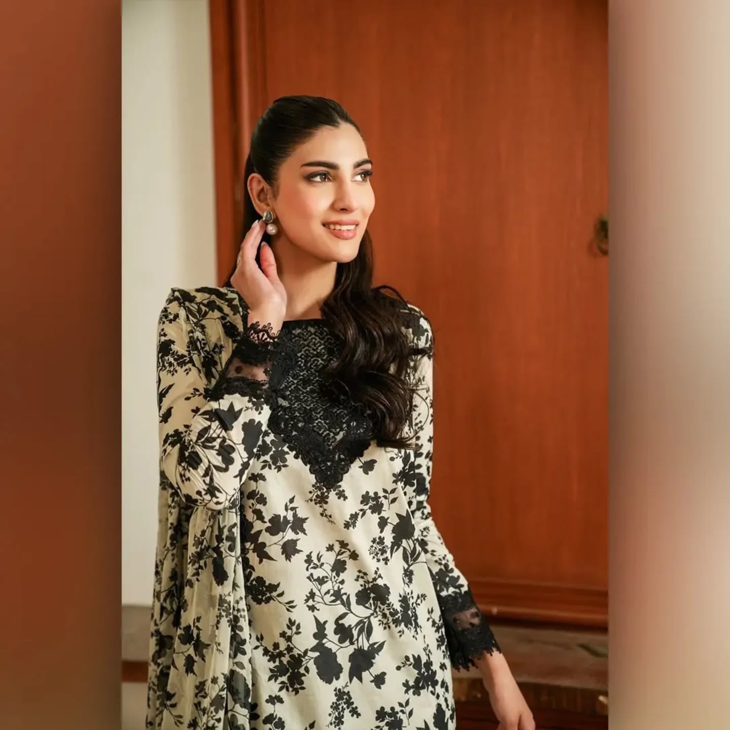 ANEELA.S BLACK SKIN LINEN EMBROIDERED WINTER 3 PIECE UNSTITCH SUIT