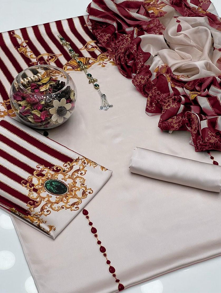LUXURY SILK PRINTED 3PC D11