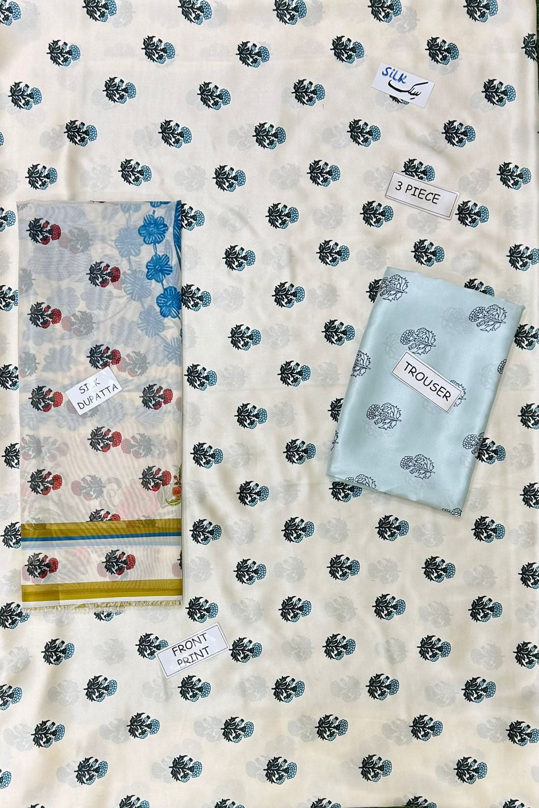 LUXURY SILK PRINTED 3PC D40
