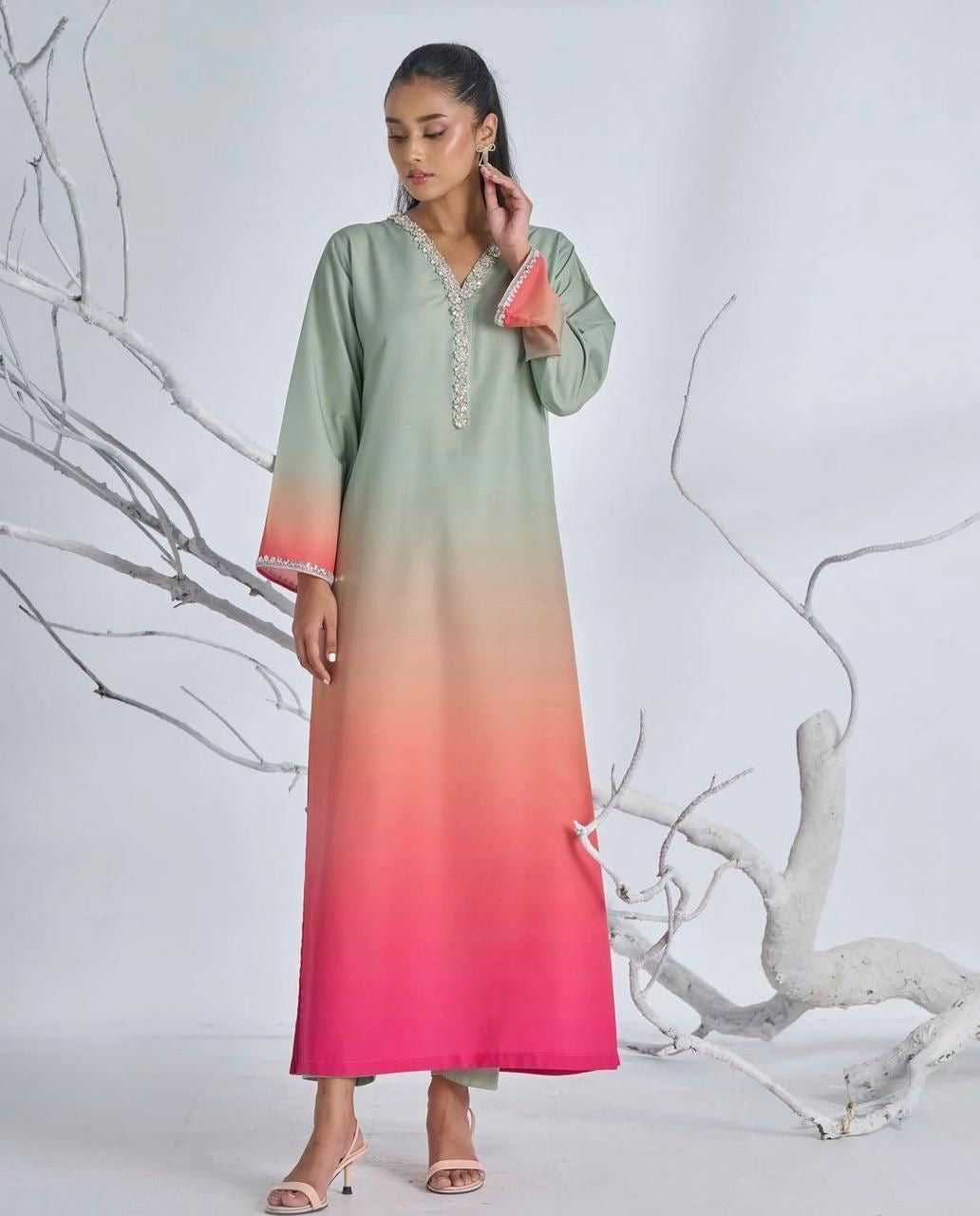 LUXURY SILK PRINTED 3PC D27